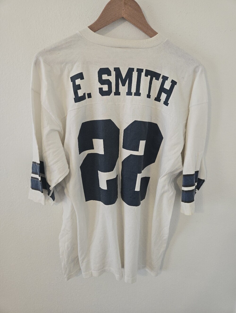 Emmitt Smith #22 Dallas Cowboys T Shirt Mens XL 7 Logo Jersey Style NFL Rare